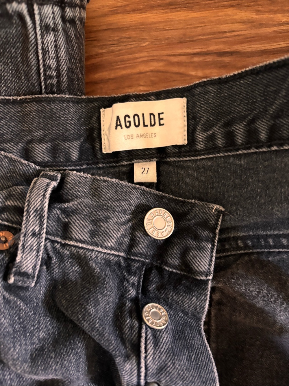 Agolde Black Wash Button-Fly Jeans